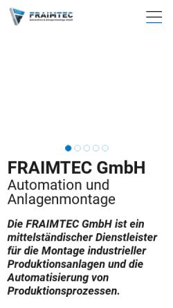 Vorschau der mobilen Webseite www.fraimtec.de, FRAIMTEC GmbH