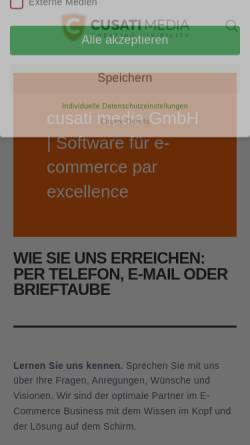 Vorschau der mobilen Webseite www.cusatimedia.de, cusati media GmbH