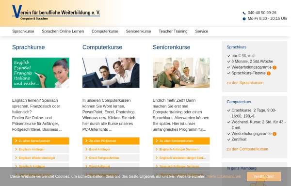 Vorschau von www.weiterbildung-in-hamburg.de, Verein für berufliche Weiterbildung e. V.