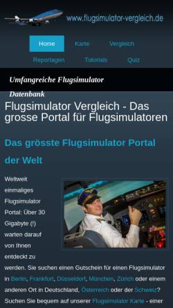 Vorschau der mobilen Webseite www.flugsimulator-vergleich.de, Flugsimulator Vergleich - Das grosse Portal rund um Flugsimulatoren