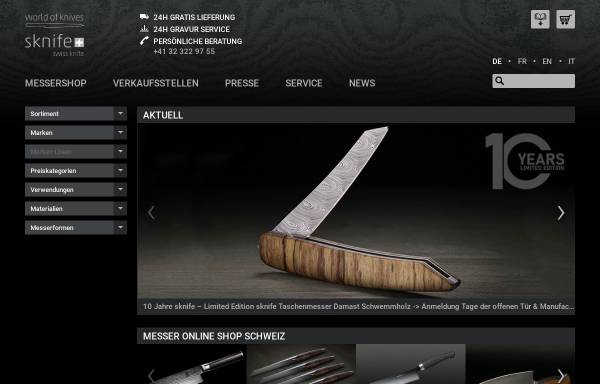 Vorschau von www.world-of-knives.ch, Welt der Messer