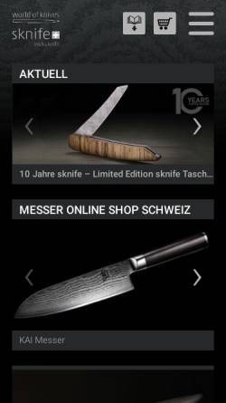 Vorschau der mobilen Webseite www.world-of-knives.ch, Welt der Messer