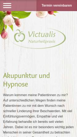 Vorschau der mobilen Webseite www.victualis-naturheilpraxis.de, Victualis Naturheilpraxis - Heilpraktikerin Anne Becker