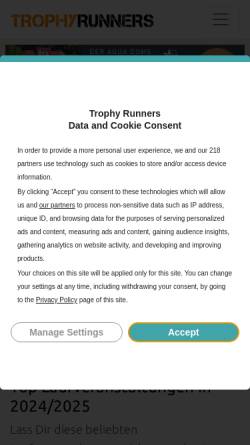 Vorschau der mobilen Webseite www.trophyrunners.de, Trophy Runners