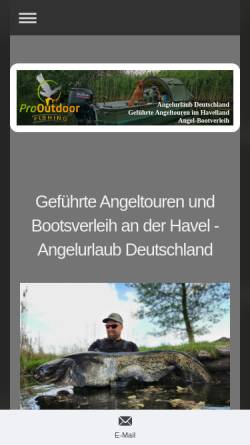 Vorschau der mobilen Webseite www.outdoorfishing-havel.com, Geführte Angeltouren auf Waller, Hecht, Zander, Barsch und Karpfen