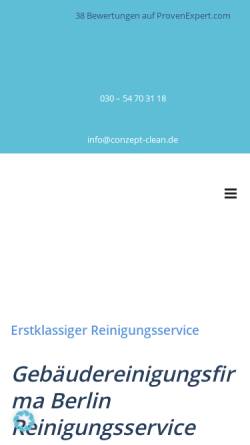Vorschau der mobilen Webseite conzept-clean.de, Conzept Clean GmbH