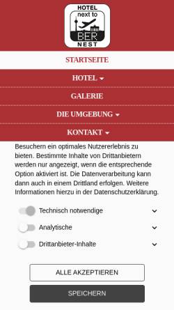 Vorschau der mobilen Webseite www.hotel-kuckucksnest.de, Hotel Kuckucksnest