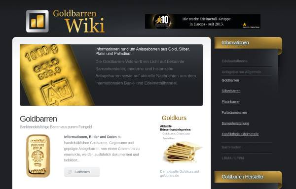 Vorschau von www.goldbarren-wiki.de, Goldbarren Wiki
