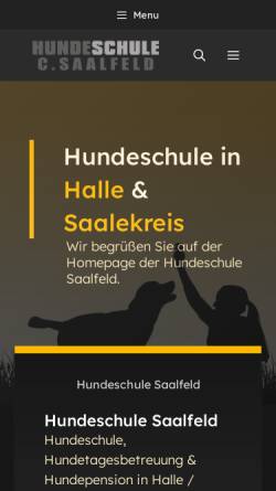 Vorschau der mobilen Webseite www.hundeschule-saalfeld.de, Hundeschule Saalfeld bei Halle