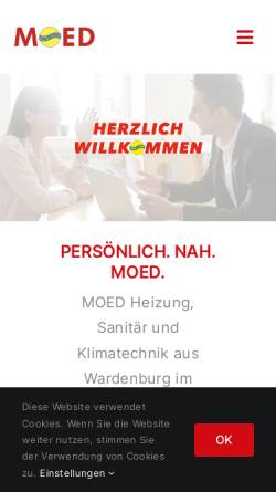 Vorschau der mobilen Webseite moed-shk.de, Moed GmbH & Co. KG