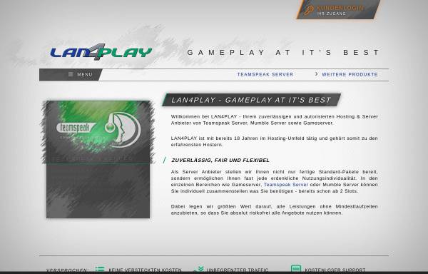 Vorschau von www.lan4play.de, LAN4PLAY, TS3 Server Anbieter
