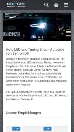 Vorschau der mobilen Webseite led4car.de, Seitronic Automotive GmbH
