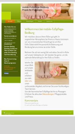 Vorschau der mobilen Webseite www.mobile-fusspflege-bedburg.de, Podologin D. Schimeczek, Praxis für Podologie/medizinische Fußpflege