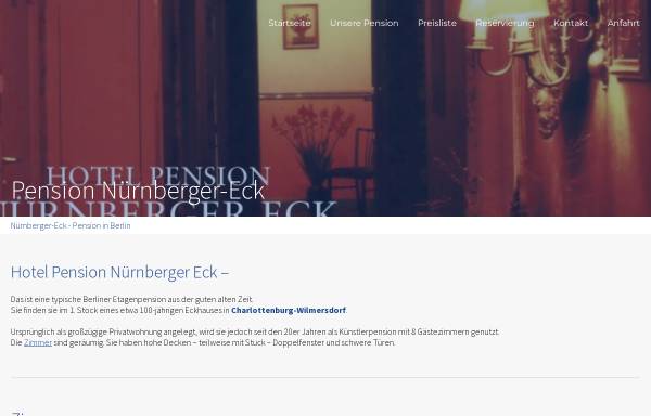 Vorschau von www.nuernberger-eck.de, Hotel Pension Nürnberger Eck