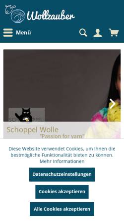 Vorschau der mobilen Webseite wollzauber.com, Wollzauber / Bastelkiste S.a.r.l.