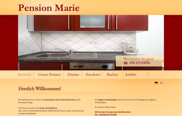 Vorschau von www.pensionmarie.de, Pension Marie
