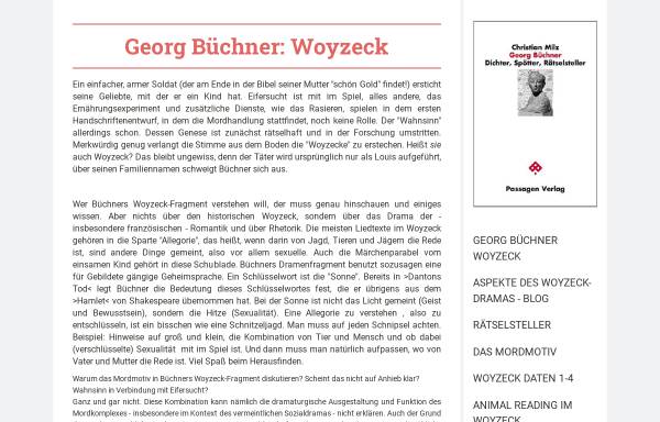 Georg Büchners Woyzeck. Das Mordmotiv