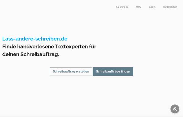 Vorschau von www.lass-andere-schreiben.de, Lass andere schreiben, TenMedia UG