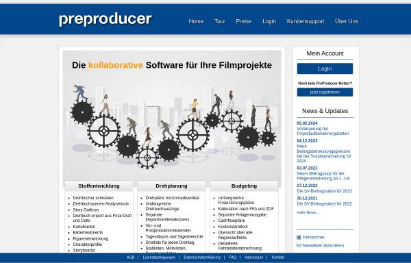 Vorschau von www.preproducer.com, PreProducer - Software für Film- und Fernsehproduktionen
