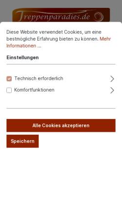 Vorschau der mobilen Webseite www.treppenparadies.de, m-haditec GmbH