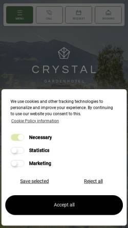 Vorschau der mobilen Webseite www.gartenhotel-crystal.at, 4 Sterne Gartenhotel Crystal
