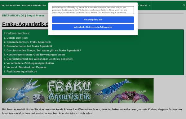 Vorschau von www.fraku-aquaristik.de, FRAKU Aquaristik, Frank Kulich 