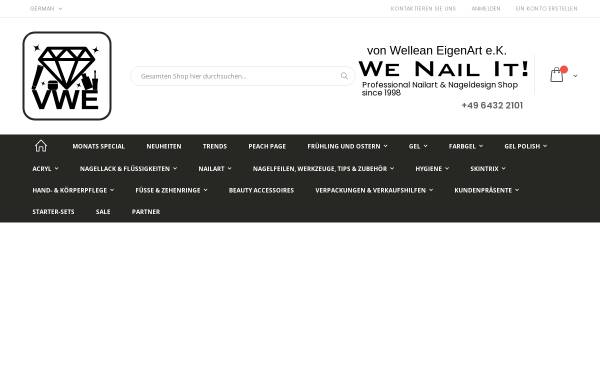 Vorschau von www.vw-e.de, von Wellean EigenArt NailArt Shop