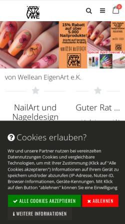 Vorschau der mobilen Webseite www.vw-e.de, von Wellean EigenArt NailArt Shop