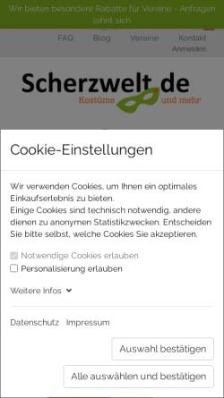Vorschau der mobilen Webseite www.scherzwelt.de, Scherzwelt