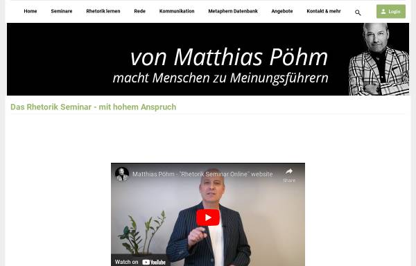 Rhetorik Seminar Online / Pöhm Seminarfactory