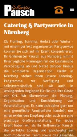 Vorschau der mobilen Webseite www.grillmeister-pausch.de, Grillmeister Pausch - Catering & Partyservice