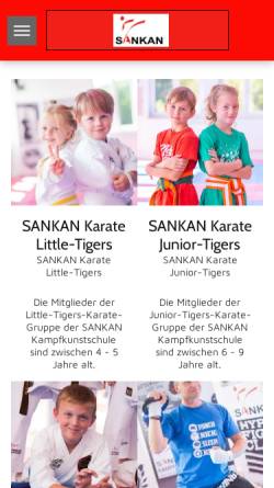 Vorschau der mobilen Webseite www.karate-gruber.de, SANKAN Karate Gruber 2. Karate Club Bayerwald