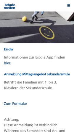 Vorschau der mobilen Webseite www.schulemeilen.ch, Schule Meilen