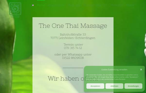 Vorschau von theonethaimassage.de, The One Thai Massage