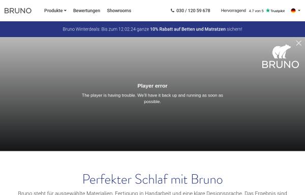 Vorschau von www.brunobett.de, Bruno Interior GmbH