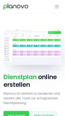 Vorschau der mobilen Webseite planovo.de, Planovo - Dienstplan Software