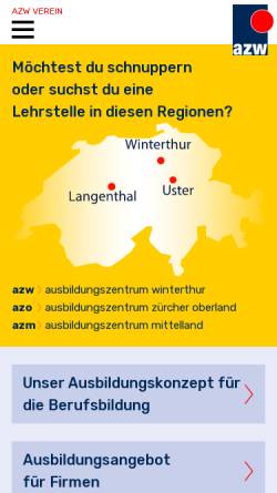 Vorschau der mobilen Webseite www.azw.info, AZW Ausbildungszentrum Winterthur