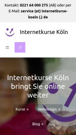 Vorschau der mobilen Webseite www.internetkurse-koeln.de, Internetkurse in Köln - CoWork-Lab UG