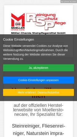 Vorschau der mobilen Webseite www.moellerstonecare.eu, MÖLLER-CHEMIE Steinpflegemittel GmbH / MoellerStoneCare