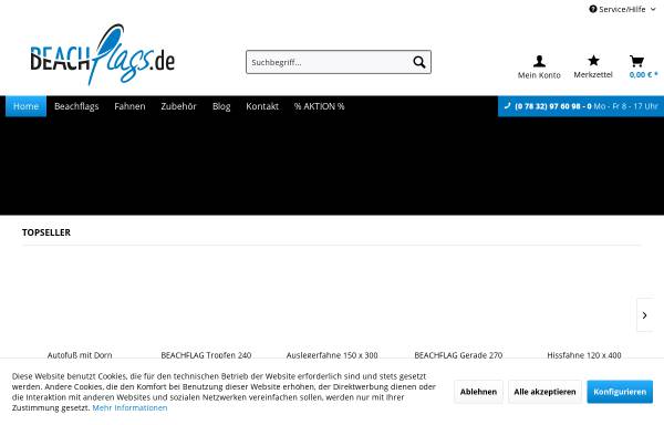 Vorschau von www.beachflags.de, Werbepart OHG - Fahnendruck für individuellen Werbeauftritt