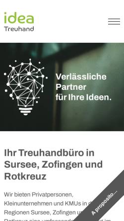 Vorschau der mobilen Webseite www.idea-treuhand.ch, Steuerberater Sursee
