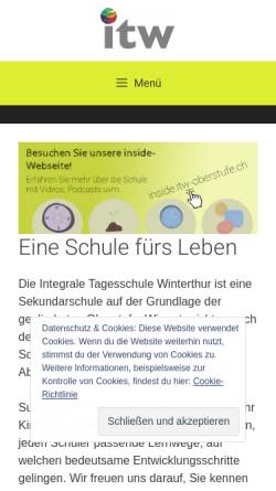 Vorschau der mobilen Webseite www.itw-oberstufe.ch, Integrierte Tagesschule Winterthur
