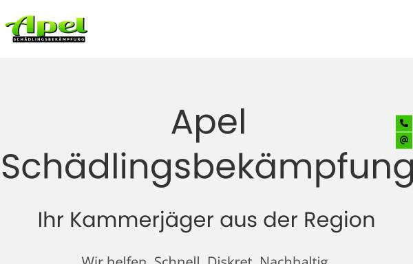 Vorschau von www.apel-kammerjaeger.de, Apel Schädlingsbekämpfung