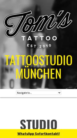 Vorschau der mobilen Webseite www.toms.tattoo, TOM'S TATTOO & PIERCING | München