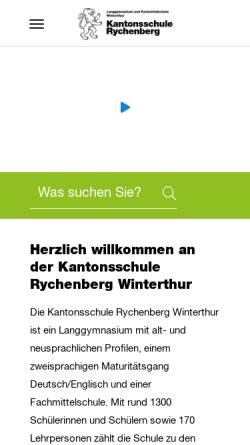 Vorschau der mobilen Webseite www.ksrychenberg.ch, Kantonsschule Rychenberg