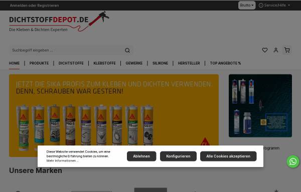 Vorschau von www.dichtstoffdepot.de, EWEKO GmbH - Dichtstoffdepot.de