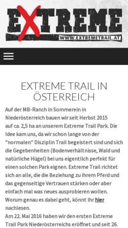 Vorschau der mobilen Webseite www.extremetrail.at, Extreme Trail Park Sommerein