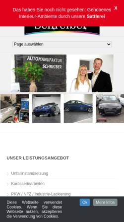 Vorschau der mobilen Webseite www.automanufaktur-schreiber.de, Automanufaktur Schreiber
