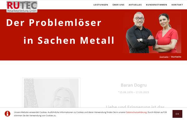 Vorschau von www.rutec-velbert.de, Rutec Metallbearbeitung GmbH