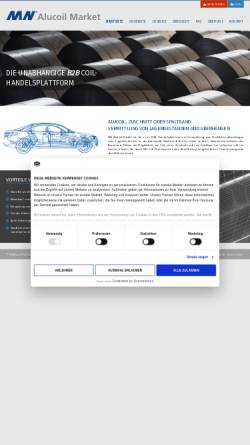 Vorschau der mobilen Webseite www.mn-alucoilmarket.de, MN Alucoil Market GmbH: Handelsplattform für den Automotive-Bereich